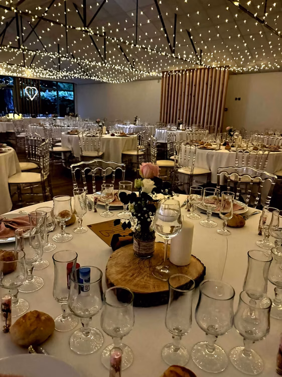 Comparatif ciel étoilé LED et guirlande guinguette ampoules pour décoration lumineuse de mariage